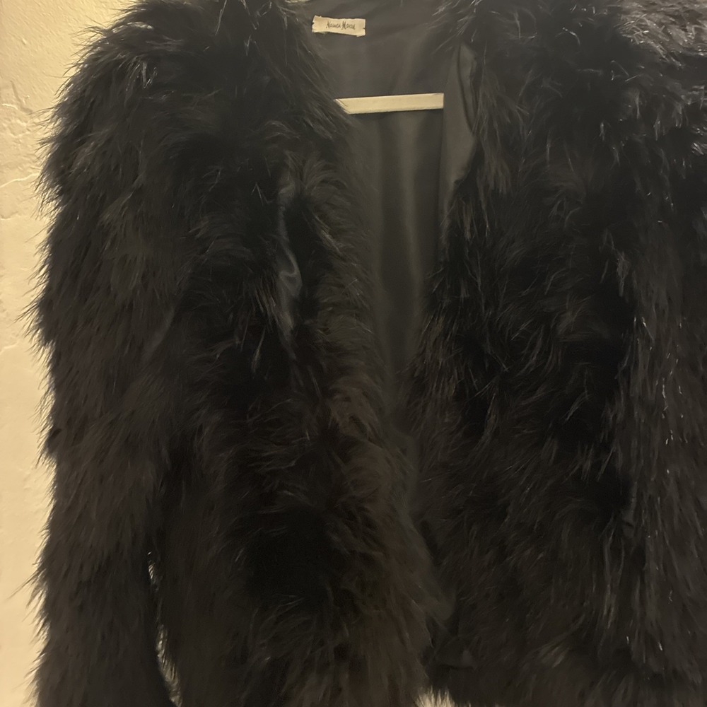 Neiman Marcus Feather Jacket Black Women - Picture 4 of 9